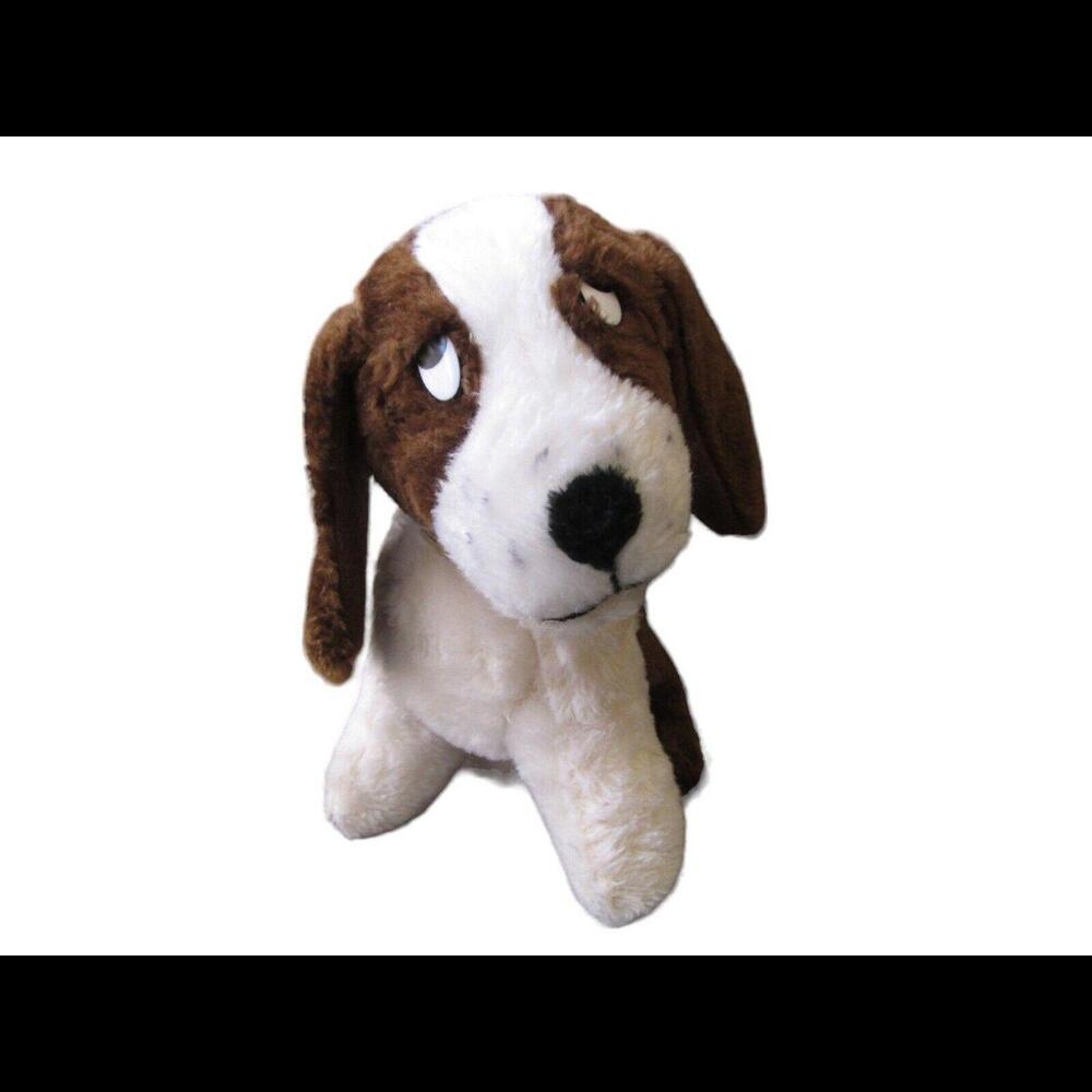 VTG Brown White Puppy Dog Basset Hound Plush Stuffed Ganzbros Toy 60s Canada